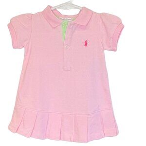 Ralph Lauren - NWT girls 6mo light pink polo dress with pleated skirt